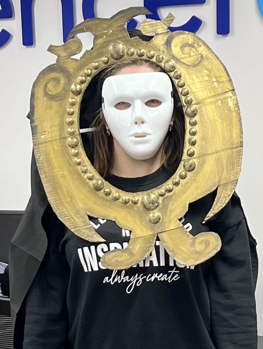 Katie as The Magic Mirror – bonus points for the handicraft work on this one!